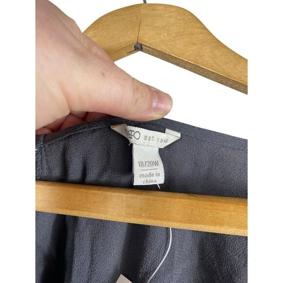 Cato Size 1X Tunic Blouse Top Chiffon Gray Sequin Embellished Y2K Whimsigoth NEW - Picture 4 of 9